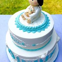 Cristening baby boy cake