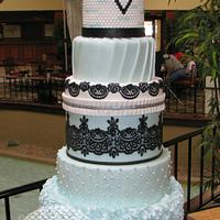 Blue & black Wedding cake
