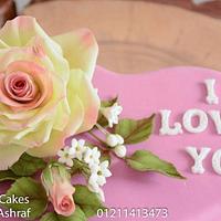 Anniversary heart shaped cake