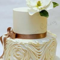 Ruffle Cake with Southern Magnolia