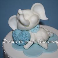 Baptism cake baby elephant