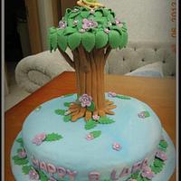 Tinkerbell tree house cake 