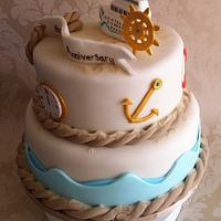 Cruise themed anniversary cake