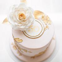 Golden anniversary Cake