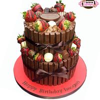 Chocolate Strawberry Kit Kat Cake