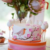 Hand painted Bird cake and cake pops