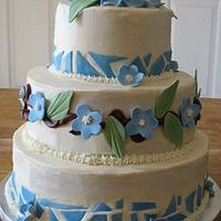 Hydrangea & Mosaic Cake