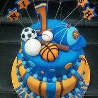 Sports Theme Baby Cake
