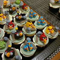 My son's birthday cupcakes -Angry birds