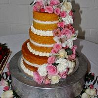 Naked cake with buttercream icing
