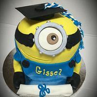 Minion Graduation Cake