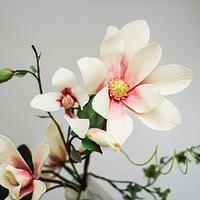 Floral composition with magnolias