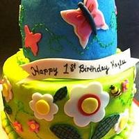 Butterfly 1st Birthday Cake!
