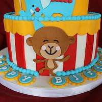 Circus themed birthday cake
