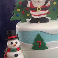 Christmas themed birthday cake