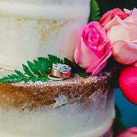Rose Naked Wedding Cake