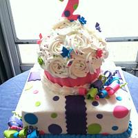Giant Cupcake on top present