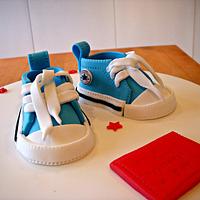 Converse boots christening cake