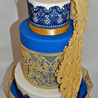 Opulent Peacock Themed Wedding Cake