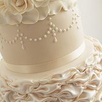 Ivory & Champagne Wedding Cake