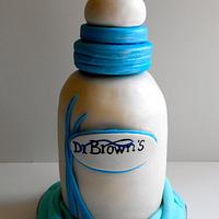 Dr. Brown baby bottle cake