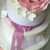 Candy stripe wedding cake