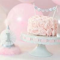 Pink rosette smash cake