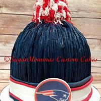 New England Patriots PomPom Hat Cake