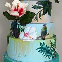Hummingbirds Cake for Cake International 2014 - Gold award