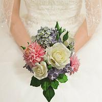 bridal bouquet- freeformed sugar flowers