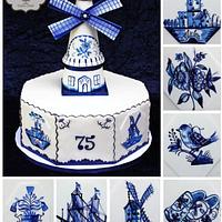 Painted Delft Windmill Cake