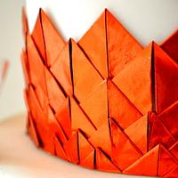 Wedding cake with koi fish and origami