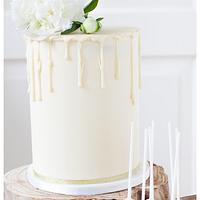 Buttercream double barrel wedding cake with drips