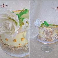 Romantic cake with heart