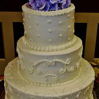 3 Designs in one wedding cake