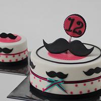 Moustache birthday cake