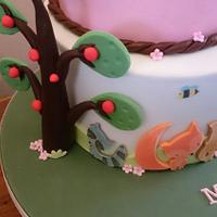 Pretty Woodland Christening Cake 