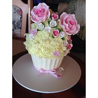Giant floral cupcake 