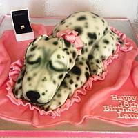Dalmatian dog cake