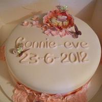 Baby Fairy In A Rose Christening Cake