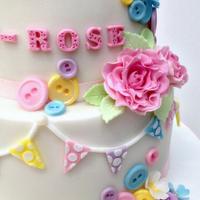 Roses, buttons and bunting for Indi-Rose