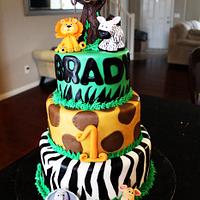 Jungle 1st Birthday Cake