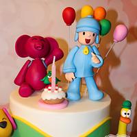 Pocoyo themed girl birthday cake