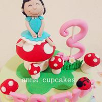 Mushroom Little Girl Cake