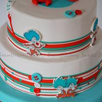 Dr. Seuss - Thing 1 and Thing 2 Baby Shower Cake