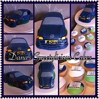 Honda blue car cake 3d