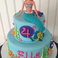 Ariel under the sea cake