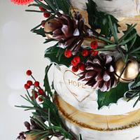 Rustic Holiday Topiary Cake
