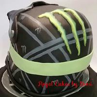 Motocross helmet cake
