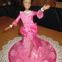 Hot Pink 21st Birthday Princess Cake